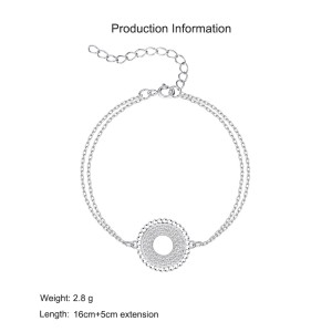 925 Sterling Silver Round Halo Adjustable Zircon Bracelets 100100226