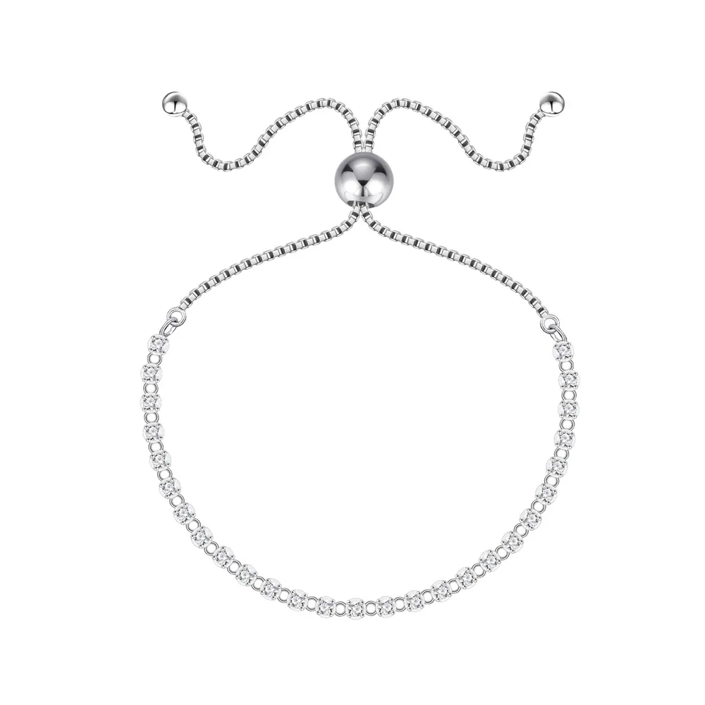 925 Sterling Silver Tennis Adjustable Zircon Bracelets 100100227 925 Sterling Silver Tennis Adjustable Zircon Bracelets 100100227