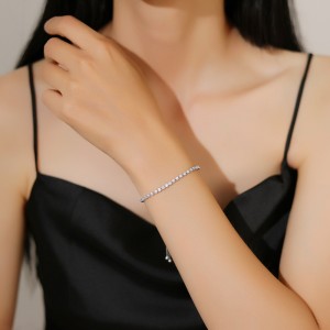 925 Sterling Silver Tennis Adjustable Zircon Bracelets 100100227 925 Sterling Silver Tennis Adjustable Zircon Bracelets 100100227