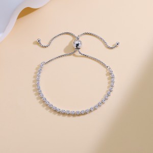925 Sterling Silver Tennis Adjustable Zircon Bracelets 100100227 925 Sterling Silver Tennis Adjustable Zircon Bracelets 100100227