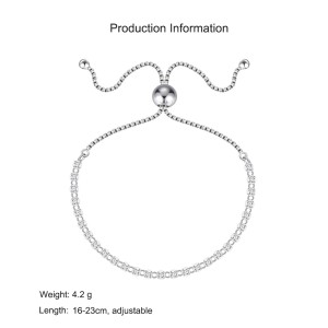 925 Sterling Silver Tennis Adjustable Zircon Bracelets 100100227 925 Sterling Silver Tennis Adjustable Zircon Bracelets 100100227