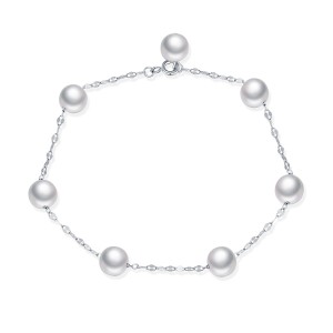925 Sterling Silver Elegant Glass Pearl Bracelet 100100229 925 Sterling Silver Elegant Glass Pearl Bracelet 100100229
