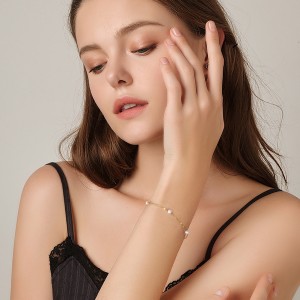 925 Sterling Silver Freshwater Pearl Chain Bracelet 100100233 925 Sterling Silver Freshwater Pearl Chain Bracelet 100100233