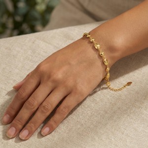 925 Sterling Silver Geometric Concave Oval Bracelet 100100247