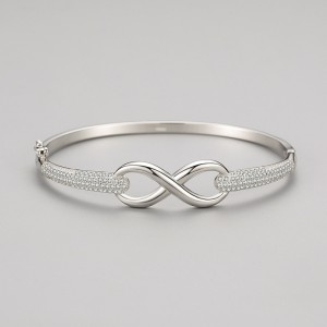 Silver Zirconia Infinity Love Bangles 100200011