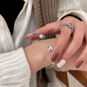 Vintage Thorns Rose Cuff Bangles 100200014