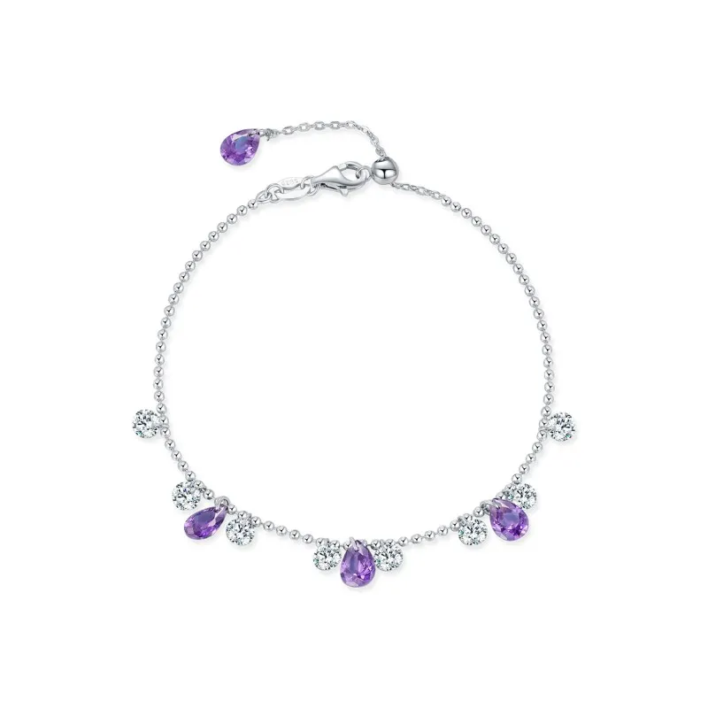 S925 Violet Zirconia Beads Bracelet 100400002