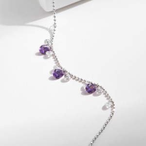 S925 Violet Zirconia Beads Bracelet 100400002