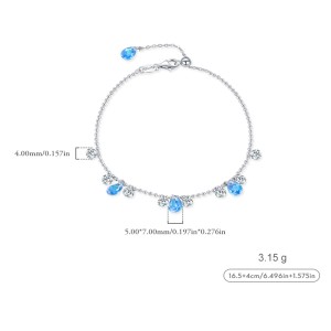 925 Sterling Silver Blink Zirconia Charm Bracelet 100400003