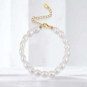 925 Sterling Silver Baroque Pearl Bracelet 100500001
