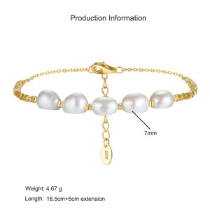 925 Sterling Silver Freshwater Pearl Cube Bracelet 100500003 925 Sterling Silver Freshwater Pearl Cube Bracelet 100500003