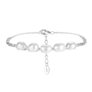 925 Sterling Silver Freshwater Pearl Cube Bracelet 100500003 925 Sterling Silver Freshwater Pearl Cube Bracelet 100500003