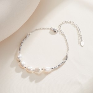 925 Sterling Silver Freshwater Pearl Cube Bracelet 100500003 925 Sterling Silver Freshwater Pearl Cube Bracelet 100500003