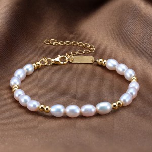 925 Sterling Silver Baroque Pearl Bead Bracelet 100500004 925 Sterling Silver Baroque Pearl Bead Bracelet 100500004