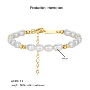 925 Sterling Silver Baroque Pearl Bead Bracelet 100500004 925 Sterling Silver Baroque Pearl Bead Bracelet 100500004