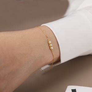 925 Sterling Silver Freshwater Pearl Bracelet 100500006