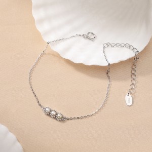 925 Sterling Silver Freshwater Pearl Bracelet 100500006