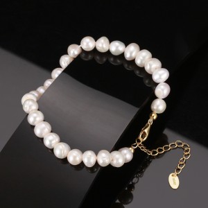 925 Sterling Silver Baroque Pearl Bracelet 100500011 925 Sterling Silver Baroque Pearl Bracelet 100500011