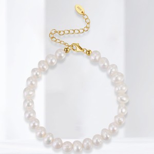925 Sterling Silver Baroque Pearl Bracelet 100500011 925 Sterling Silver Baroque Pearl Bracelet 100500011