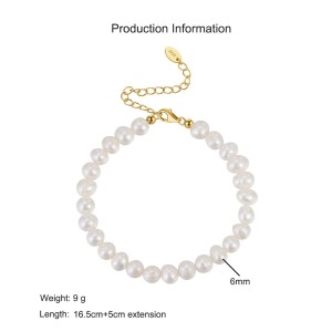 925 Sterling Silver Baroque Pearl Bracelet 100500011 925 Sterling Silver Baroque Pearl Bracelet 100500011