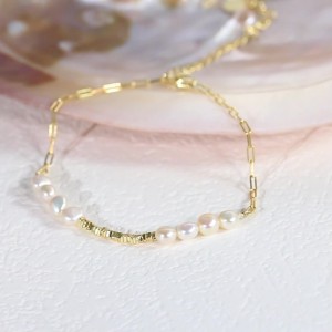 925 Sterling Silver Pearl Cube Bracelet 100500013