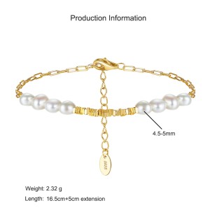 925 Sterling Silver Pearl Cube Bracelet 100500013