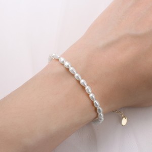 925 Sterling Silver Baroque Pearl Bracelet 100500017
