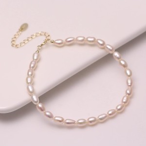 925 Sterling Silver Baroque Pearl Bracelet 100500017