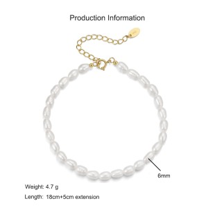 925 Sterling Silver Baroque Pearl Bracelet 100500017