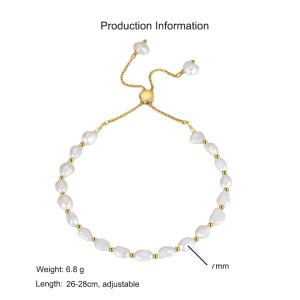 925 Sterling Silver Fresh Water Pearl Adjustable Bracelet 100500018
