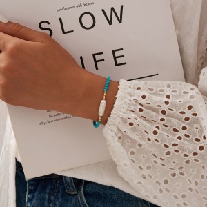 925 Sterling Silver Baroque Pearl Turquoise Bracelet 100500026 925 Sterling Silver Baroque Pearl Turquoise Bracelet 100500026