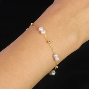 925 Sterling Silver Paperclip Pearl Bracelet 100500028 925 Sterling Silver Paperclip Pearl Bracelet 100500028