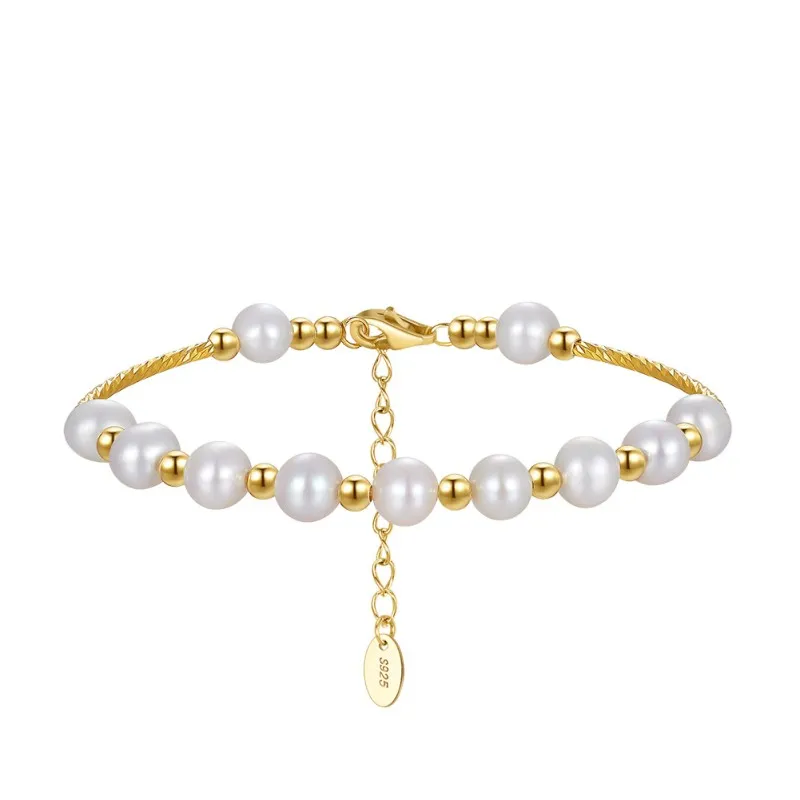 925 Sterling Silver Adjustable Pearl Bracelet 100500029
