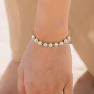 925 Sterling Silver Adjustable Pearl Bracelet 100500029 925 Sterling Silver Adjustable Pearl Bracelet 100500029