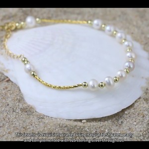 925 Sterling Silver Adjustable Pearl Bracelet 100500029 925 Sterling Silver Adjustable Pearl Bracelet 100500029