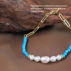 925 Sterling Silver Fresh Water Pearl Paperclip Bracelet 100500030