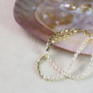 925 Sterling Silver Double-Layer Pearl Bracelet 100500035 925 Sterling Silver Double-Layer Pearl Bracelet 100500035