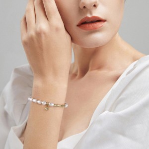 925 Sterling Silver Baroque Pearl Bell Bracelet 100500039 925 Sterling Silver Baroque Pearl Bell Bracelet 100500039