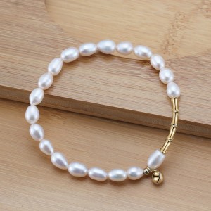 925 Sterling Silver Baroque Pearl Bell Bracelet 100500039 925 Sterling Silver Baroque Pearl Bell Bracelet 100500039