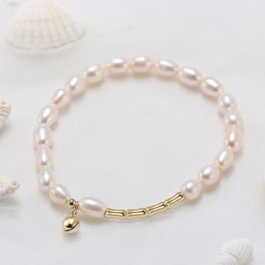 925 Sterling Silver Baroque Pearl Bell Bracelet 100500039 925 Sterling Silver Baroque Pearl Bell Bracelet 100500039