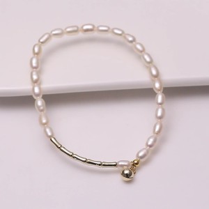 925 Sterling Silver Baroque Pearl Bell Bracelet 100500039 925 Sterling Silver Baroque Pearl Bell Bracelet 100500039