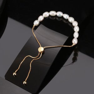 925 Sterling Silver Adjustable Pearl Bracelet 100500040 925 Sterling Silver Adjustable Pearl Bracelet 100500040