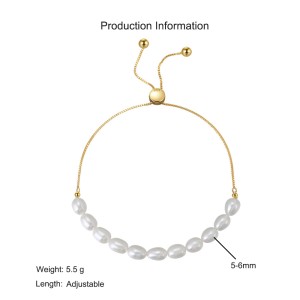 925 Sterling Silver Adjustable Pearl Bracelet 100500040 925 Sterling Silver Adjustable Pearl Bracelet 100500040