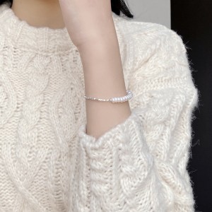 925 Silver Freshwater Pearl Vintage Bracelet 100500044
