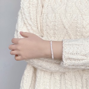 925 Silver Freshwater Pearl Vintage Bracelet 100500044