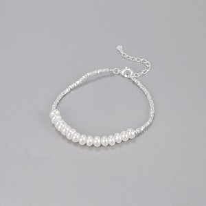 925 Silver Freshwater Pearl Vintage Bracelet 100500044