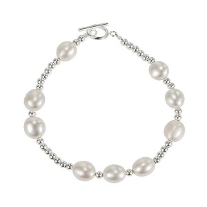 925 Sterling Silver Baroque Freshwater Pearl Beaded Bracelet 100500045 925 Sterling Silver Baroque Freshwater Pearl Beaded Bracelet 100500045