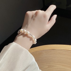 925 Sterling Silver Baroque Freshwater Pearl Beaded Bracelet 100500045 925 Sterling Silver Baroque Freshwater Pearl Beaded Bracelet 100500045