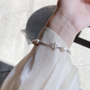 925 Sterling Silver Baroque Freshwater Pearl Beaded Bracelet 100500045 925 Sterling Silver Baroque Freshwater Pearl Beaded Bracelet 100500045