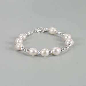925 Sterling Silver Baroque Freshwater Pearl Beaded Bracelet 100500045 925 Sterling Silver Baroque Freshwater Pearl Beaded Bracelet 100500045